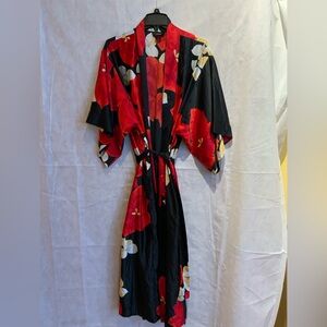 Natori Red and Black Floral Robe